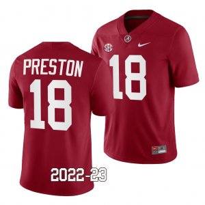 Men's Alabama Crimson Tide #18 Shazz Preston 2022-23 Crimson NCAA College Football Jersey 2403GUPP1